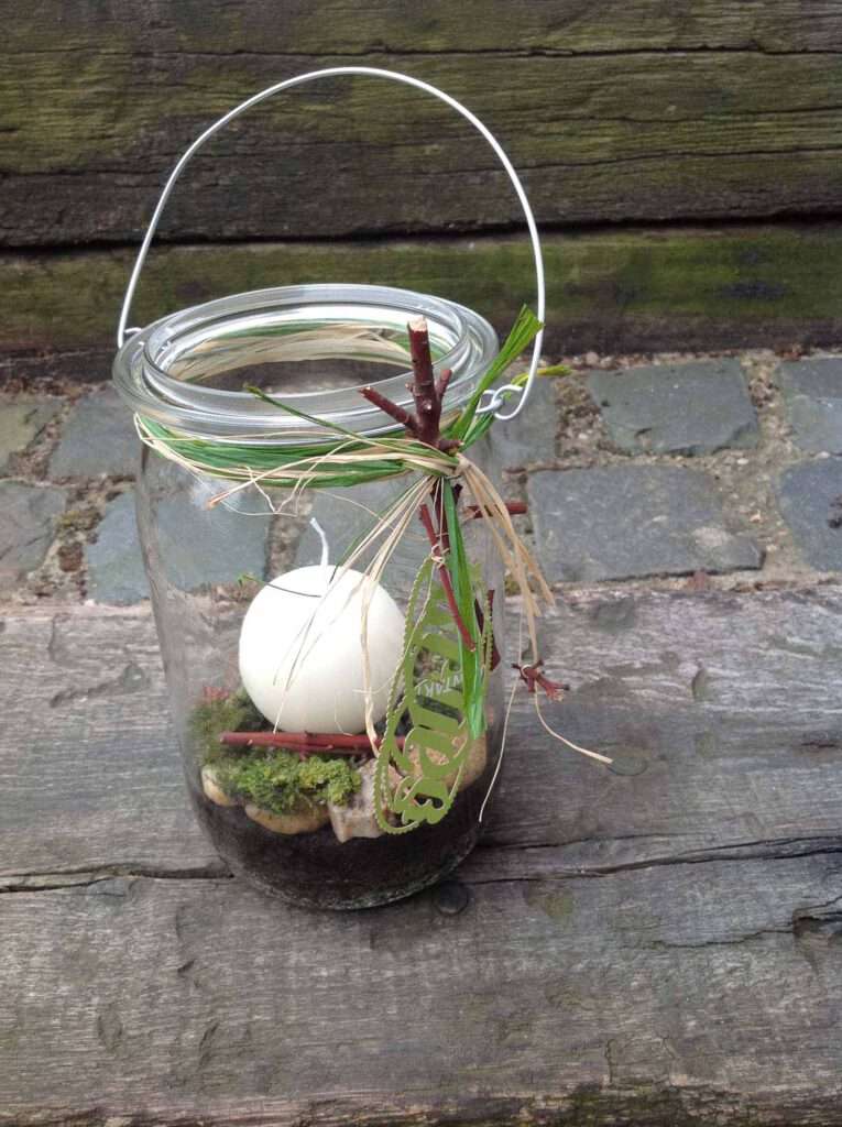 Upcycling Idee: Einmachglas als Kerzenhalter
