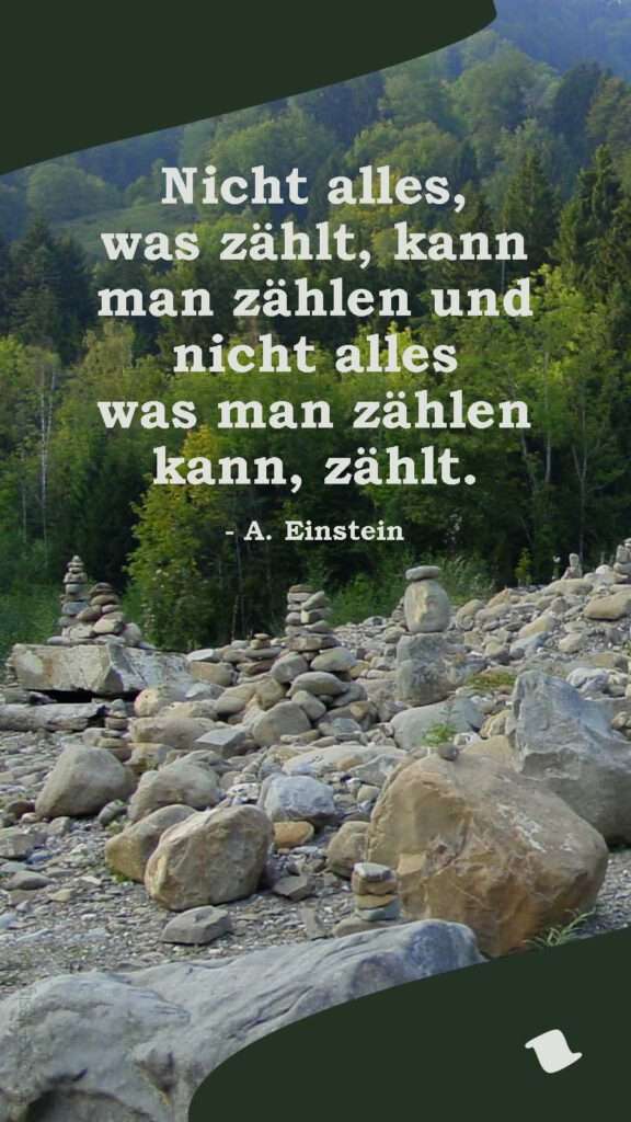 Nicht alles, was zählt, kann man zählen und nicht alles was man zählen kann, zählt. — Albert Einstein
