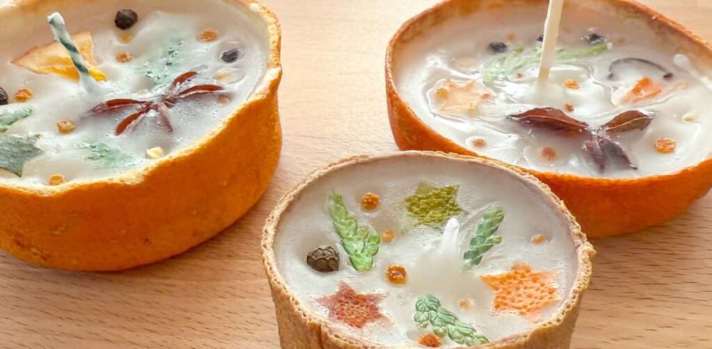 Teelichter aus Zitrusschalen