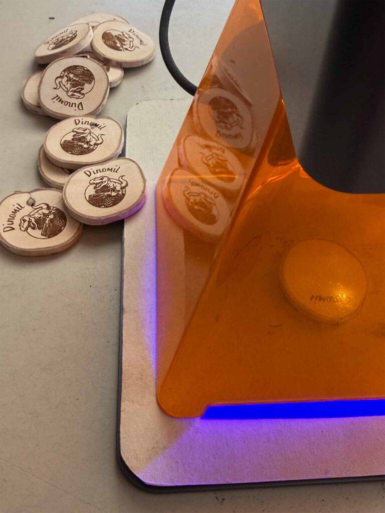 Lasergravierte Holzscheiben